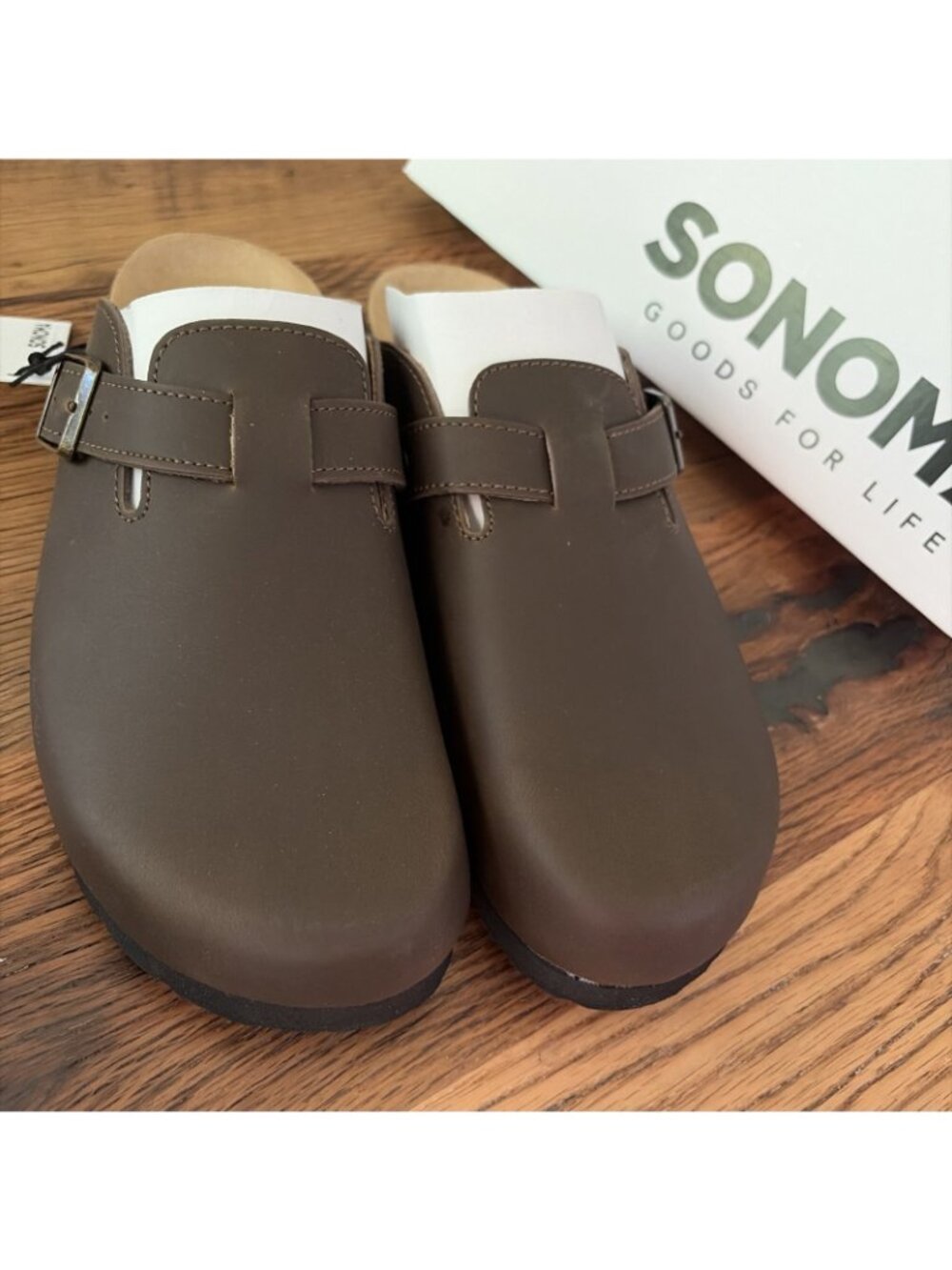 Sonoma New Brown Waterford Leather Slip On Clogs 9 - Picture 2 of 9